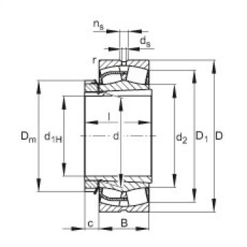 Bantalan 22332-E1-K + H2332 FAG