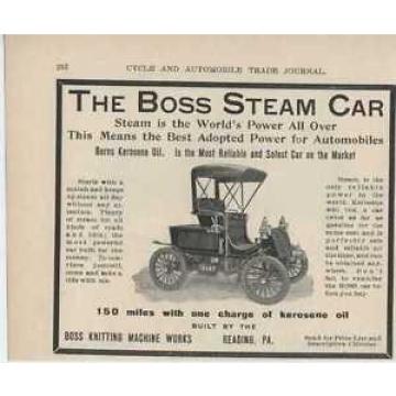 1905 Boss Steam Car Reading PA Auto Ad Timken Roller Bearing Canton OH ma5027