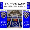 2 sticker car registration plate RESIN COAT OF ARMS BEARINGS VERMANDOIS