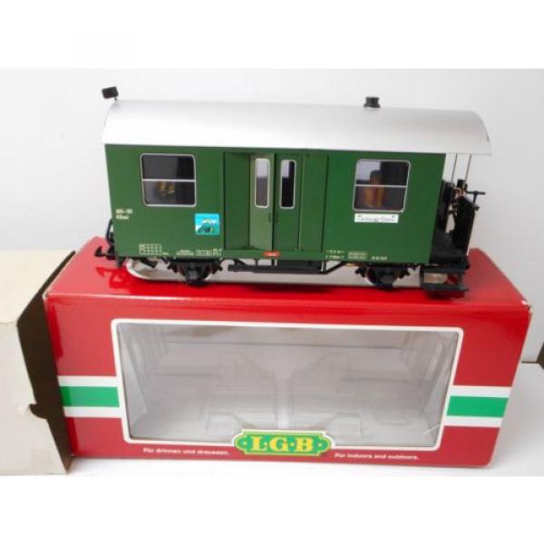 LGB 41520 DR Green Baggage Car w Lights &amp; Ball-bearing Metal Wheels G Scale #1 image