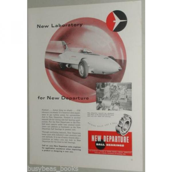 1954 New Departure Ball Bearings advertisement, GM Firebird gas turbine car #3 image