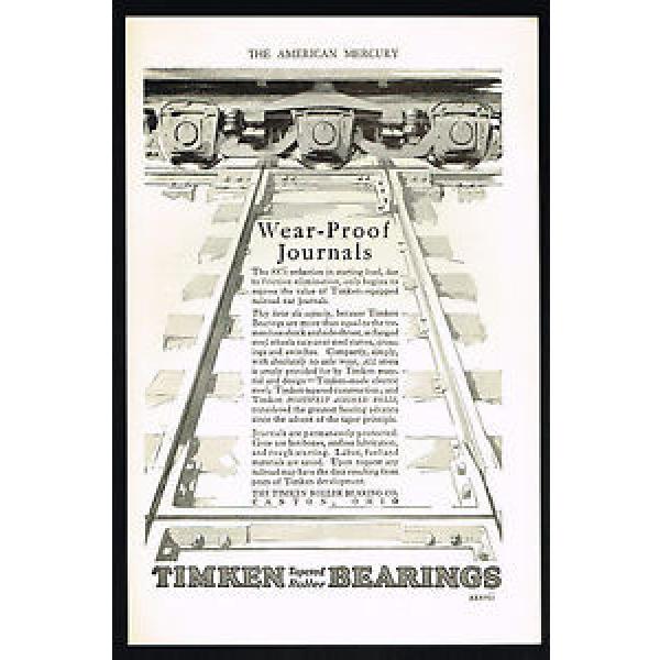 1927 Timken Bearings Wear Proof Journal Railroad Car Print Ad #5 image