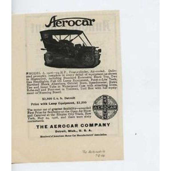 1906 Aerocar Model A Detroit MI Auto Ad Standard Roller Bearing Co mc0908 #5 image